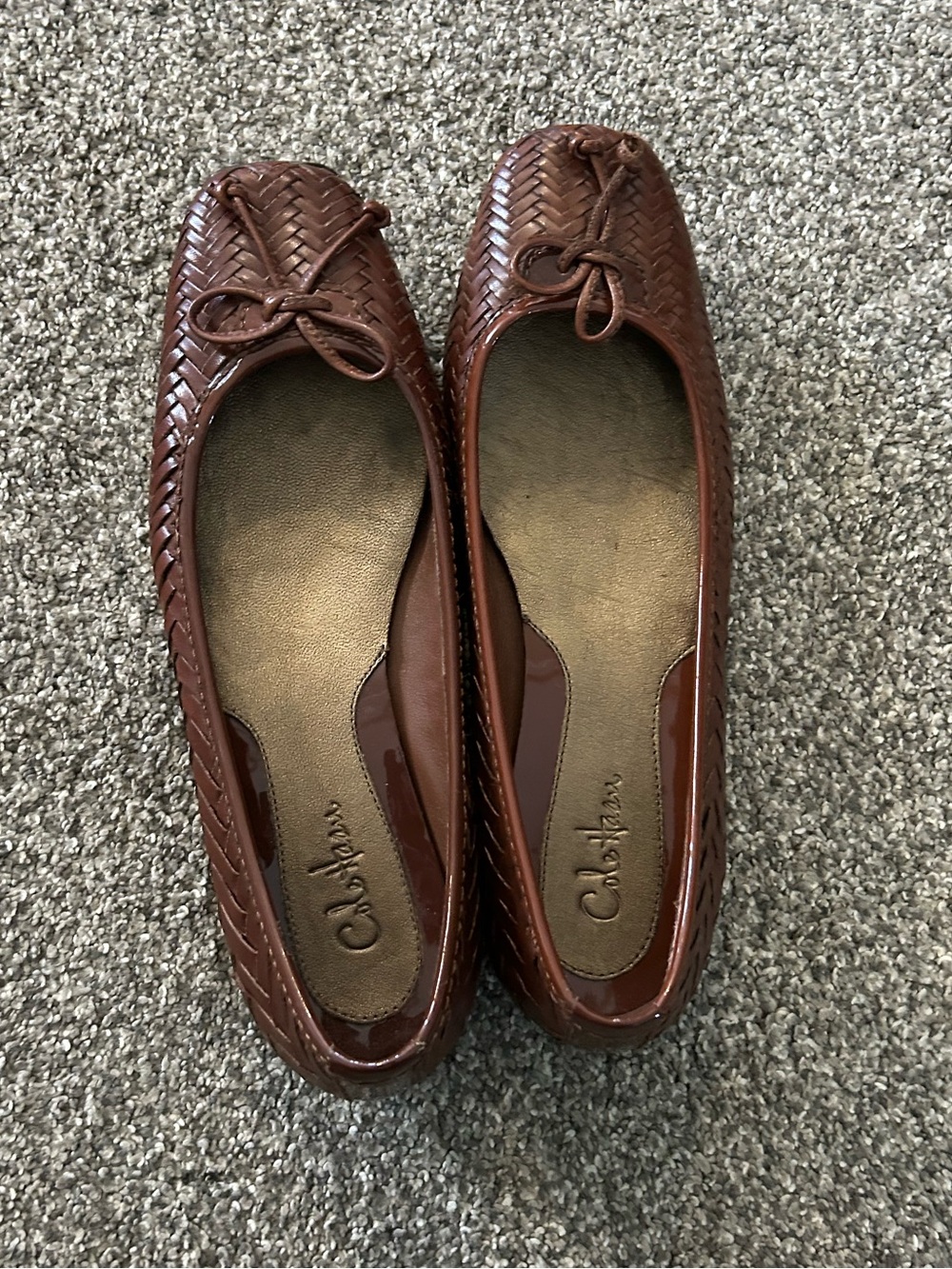 Cole Haan Women's Brown Woven Leather Flats Size 7 โ Excellent Condition